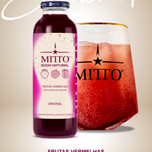 Soda Natural Mitto<br> Frutas Vermelhas 300ml 12 Und.