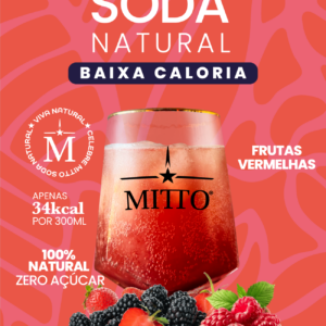 Soda Natural Mitto<br> Frutas Vermelhas 300ml 12 Und.